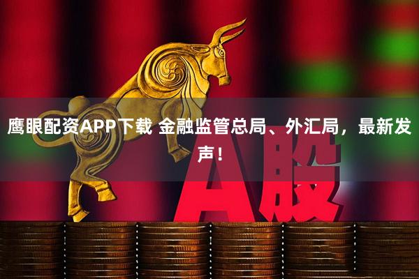鹰眼配资APP下载 金融监管总局、外汇局，最新发声！