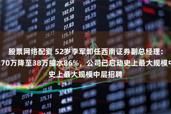 股票网络配资 52岁李军卸任西南证券副总经理：年薪从270万降至38万缩水86%，公司已启动史上最大规模中层招聘
