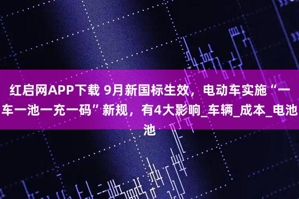 红启网APP下载 9月新国标生效,电动车实施“一车一池一充一码”新规,有4大影响_车辆_成本_电池