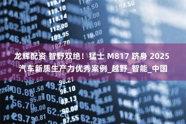 龙辉配资 智野双绝！猛士 M817 跻身 2025 汽车新质生产力优秀案例_越野_智能_中国